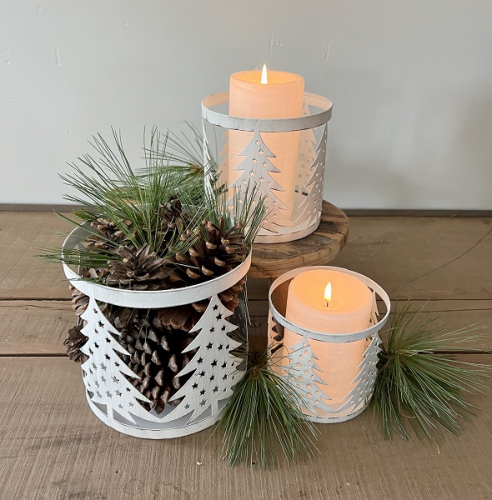 CHRISTMAS TREE CANDLE HOLDERS SET OF 3 *NEW* AVAIL JULY 2024